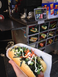 A hot dog with nori, carrots, green onion and Japanese mayo? YES.